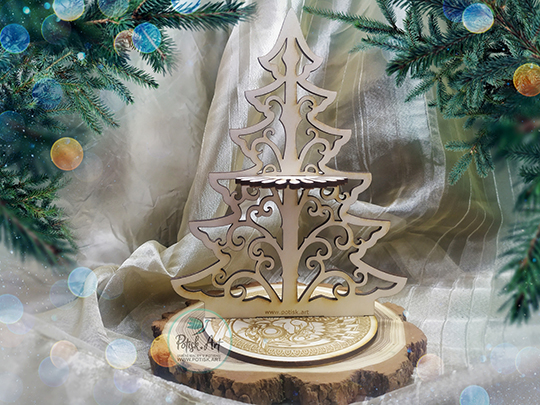 Dřevěný vánoční Stojan na ubrousky Stromeček