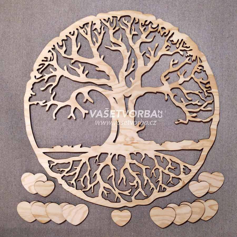 Dřevěný Strom života kruhový - 30 cm