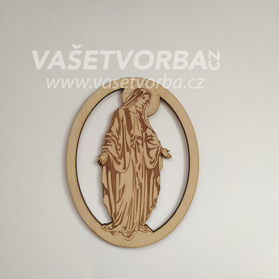 Dřevěný výřez Panna Marie - 30 cm, od jednoho kusu