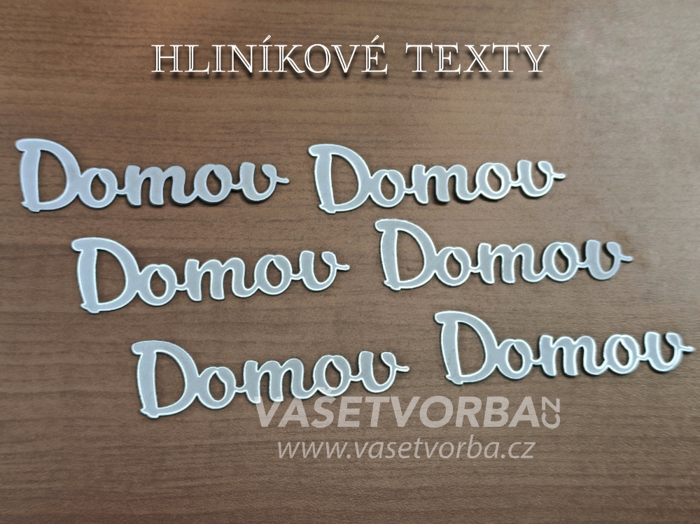 Kovové dekorativní texty - DOMA 3 S OKRAJEM