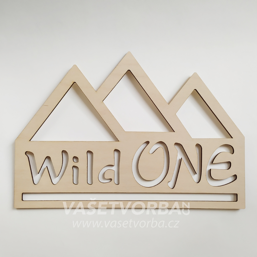 Dřevěný MACRAMÉ  výřez 17 -  HORY - Wild ONE / 1 kus