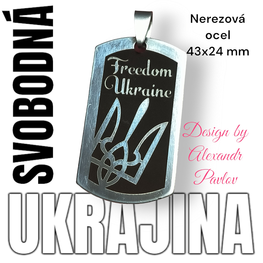 Přívěsek Freedom Ukraine / nerezová ocel
