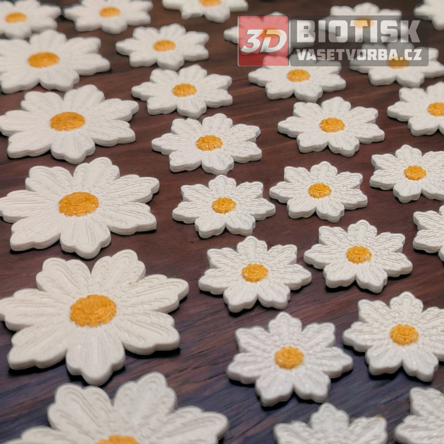 3D Dekorativní květy dvoubarevné 1 / sada 30 kusů